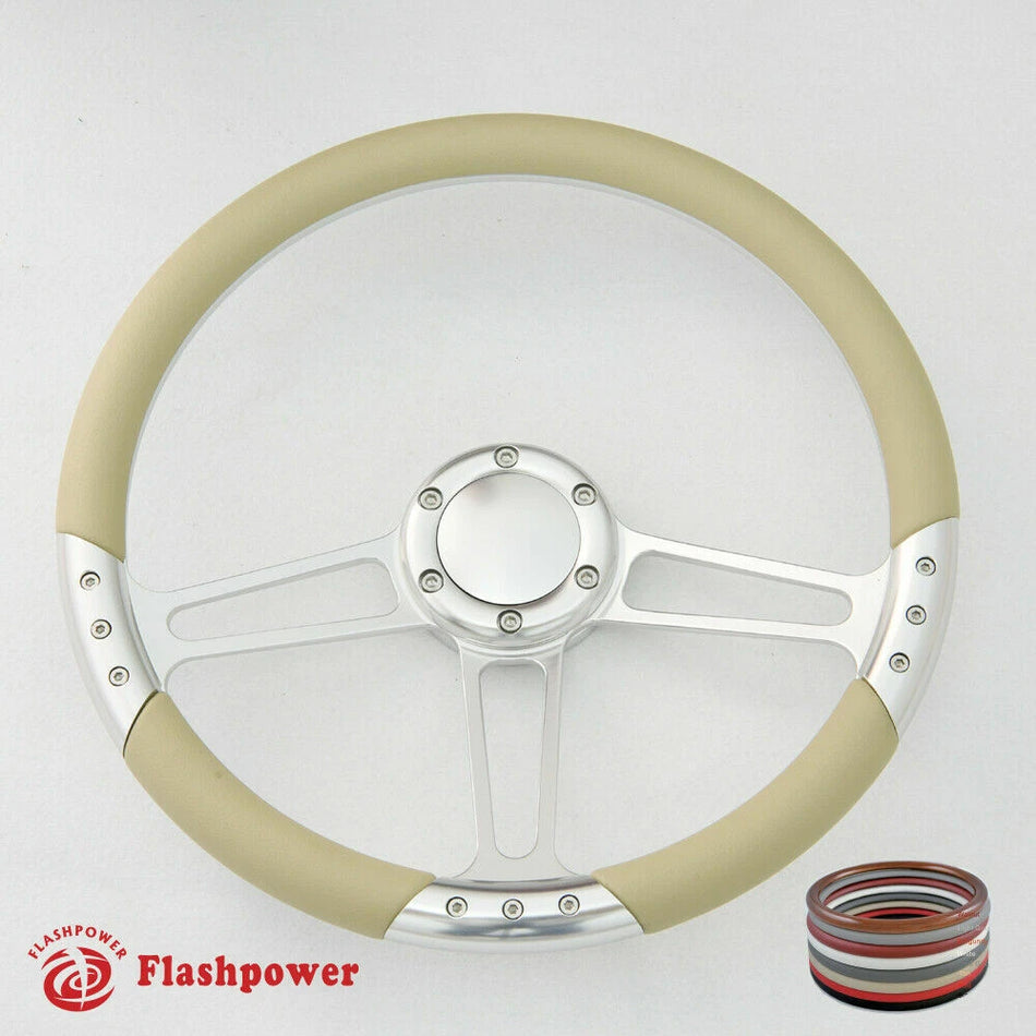 14'' Billet Steering Wheel Half Wrap Custom Chevy Ididit FlamingRiver