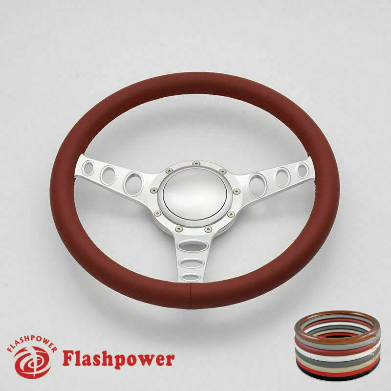 15.5'' Satin Billet Steering Wheel Full Wrap LTD Custom GMC C10 W/Horn