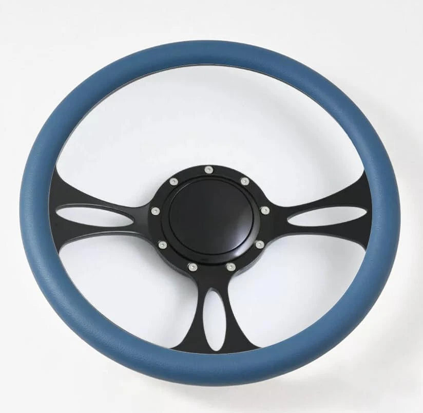 14'' Billet Steering Wheels Half Wrap Muscle Car Chevrolet Camaro Nova w/ Horn