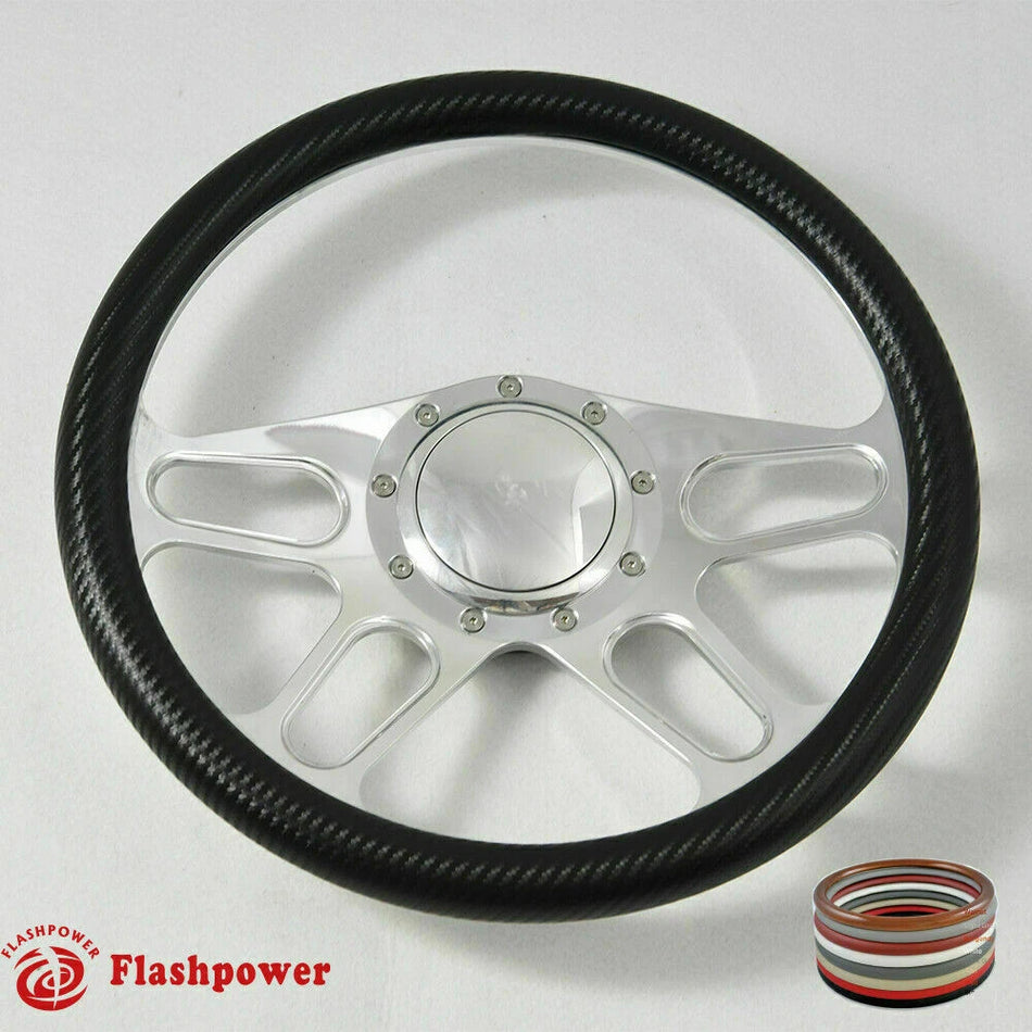 14'' Billet Steering Wheels Full Wrap Bronco F150 Mercury Capri Lincoln