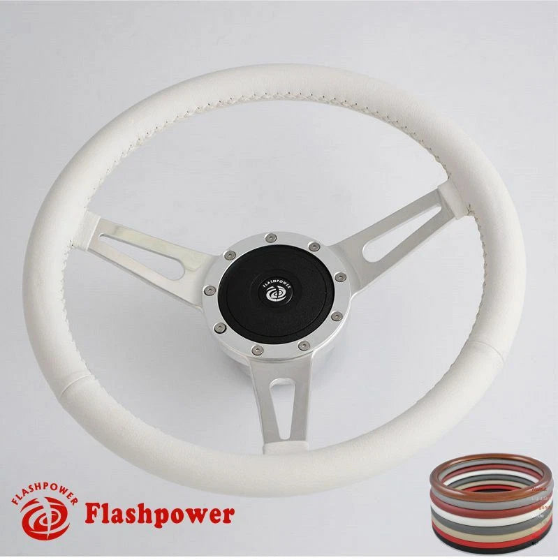 15" Classic Steering Wheel for Restoration Austin Healey Sprite Black Full Wrap