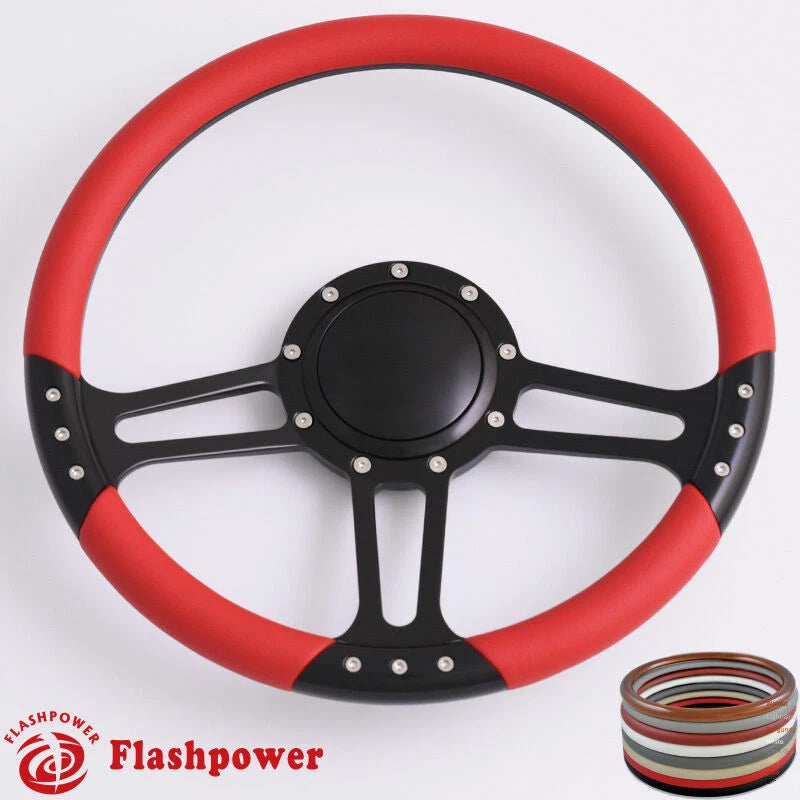 14'' Billet Steering Wheels Wrap GMC Trucks Blazer El Camino Jimmy w Horn