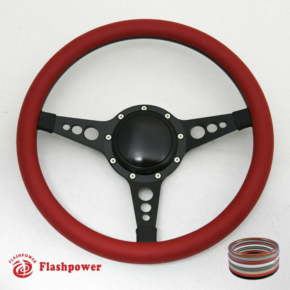 14'' Billet Steering Wheel Half Wrap Horn Button GMC Blazer Cherokee Neon