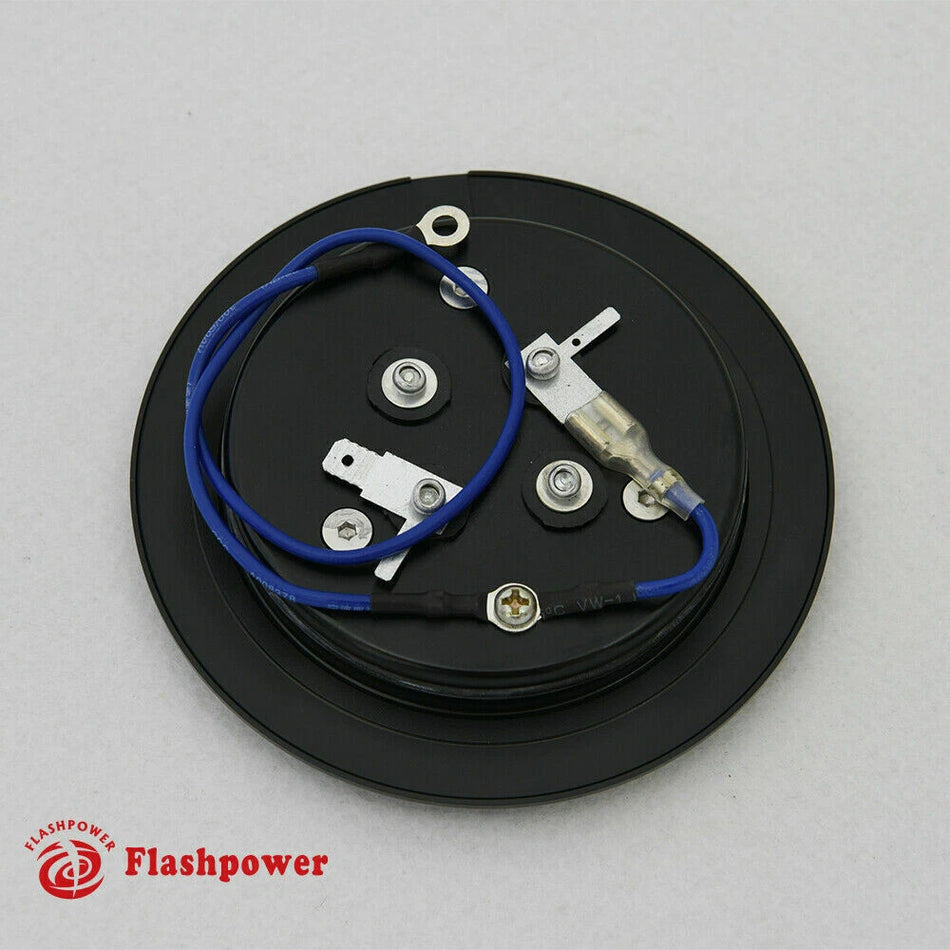 Flashpower Billet Aluminum Steering Wheel Horn Button Big Plain Black Anodized