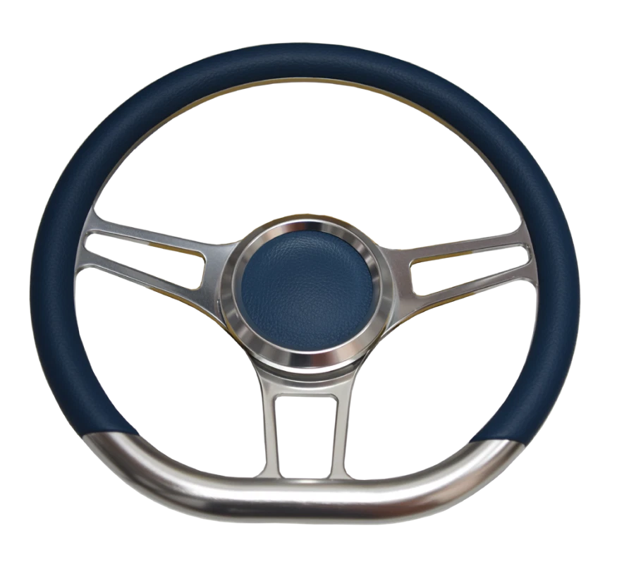 14'' D Type Billet Steering Wheel Half Wrap Muscle Car Mustang W/H