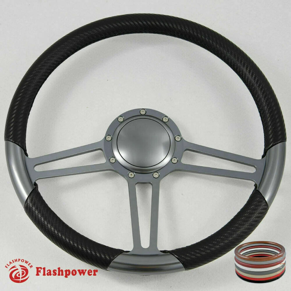 15.5'' Billet Steering Wheel Full Wrap Chevy Blazer C10 W/Horn