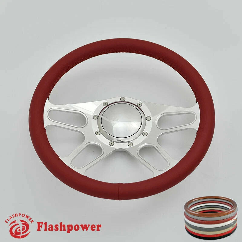 15.5'' Billet Steering Wheel Full Wrap Buick Chevy Ford Mopar GTO