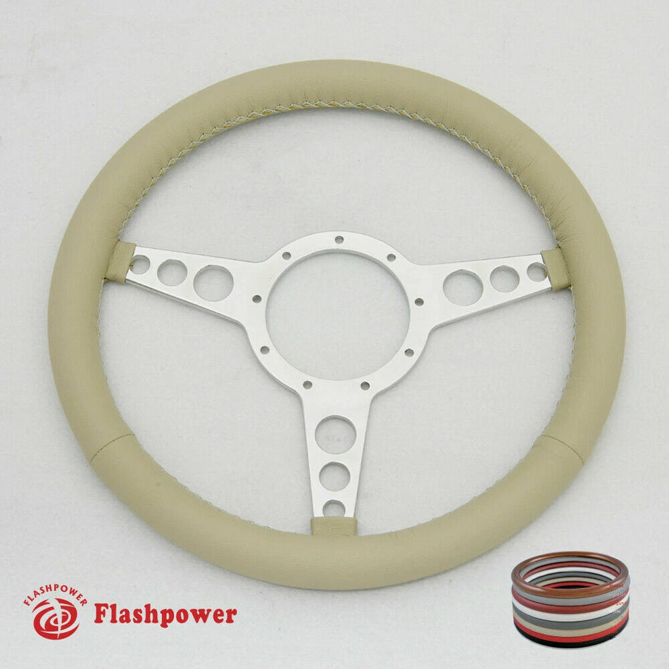14" Classic Steering Wheel Tan Chevy GMC Impala GTO W/ Horn