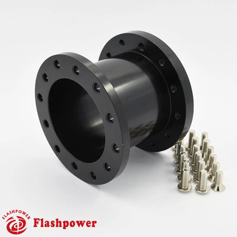 2.5" Steering Wheel Spacer Black Aluminum for MOMO Isotta Sparco OMP