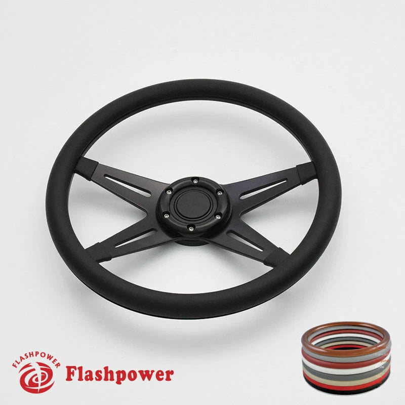 14'' Billet Steering Wheels Full Wrap Chevy Ididit Flaming River w/ Horn