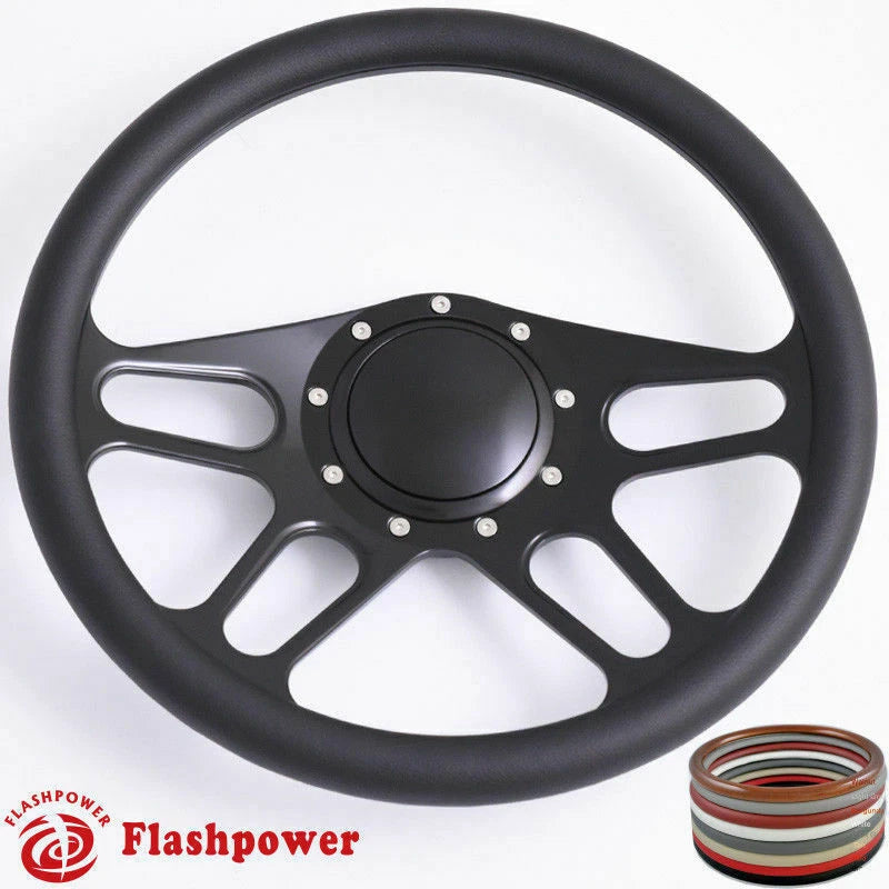 15.5'' Billet Steering Wheel Half Wrap Replacement Buick GMC W/ Horn Button