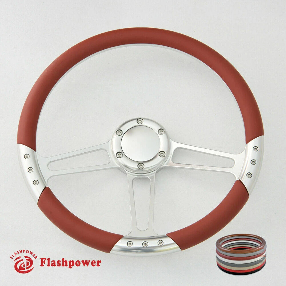 14'' Billet Steering Wheel Half Wrap Custom Chevy Ididit FlamingRiver