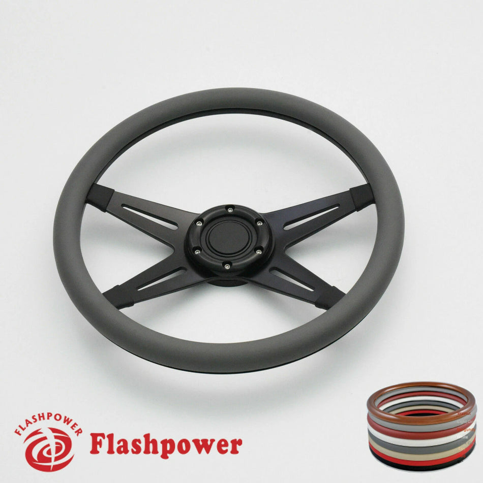 14'' Billet Steering Wheels Full Wrap Chevy Ididit Flaming River w/ Horn