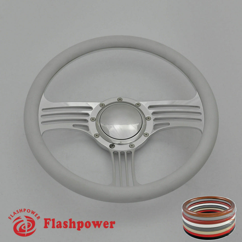 15.5'' Billet Steering Wheel Half Wrap Restoration Chevy Ford GTO