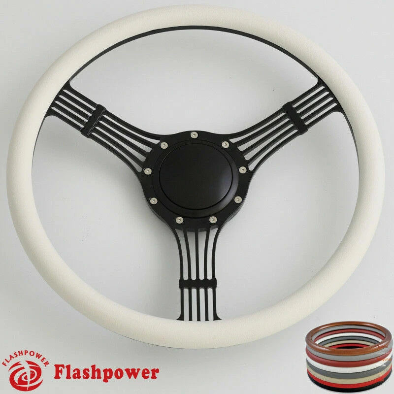 14'' Banjo Billet Steering Wheels Half Wrap Wrangler GMC Cherokee Jeep w/ Horn