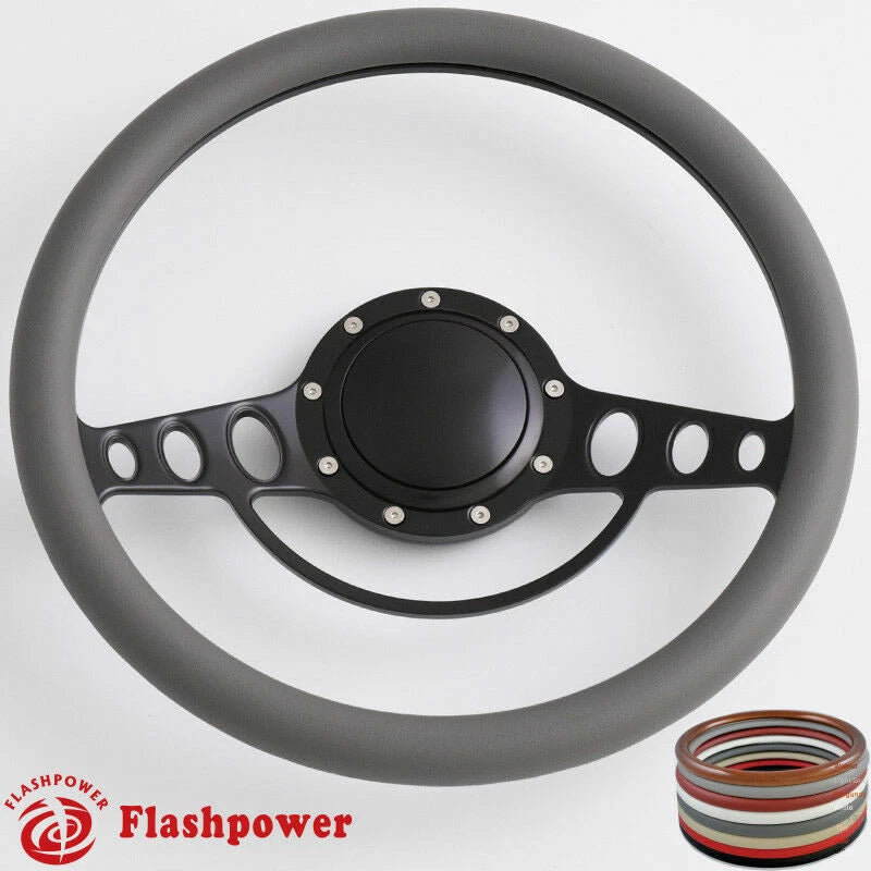 14'' Billet Steering Wheels Half Wrap Street Rod GM Corvair Impala Chevy II GMC