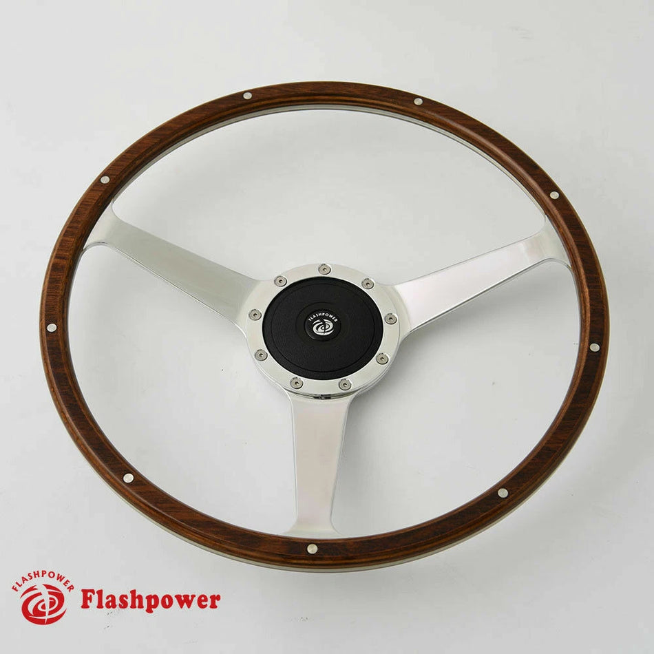 16" Classic Riveted Wood Steering Wheel Restoratio Triumph Jaguar Marine Boat