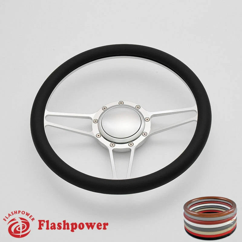 14'' Billet Steering Wheels Half Wrap Dodge Challenger Charger Dayton Satin