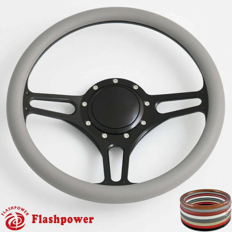 14'' Billet Steering Wheels Half Wrap Ford Fairlane Galaxie LTD with Horn Button