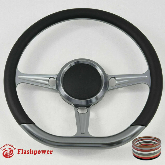14'' Gun Metal Billet Tanson Lenkrad Caprice GM S10 Blazer mit Hupe