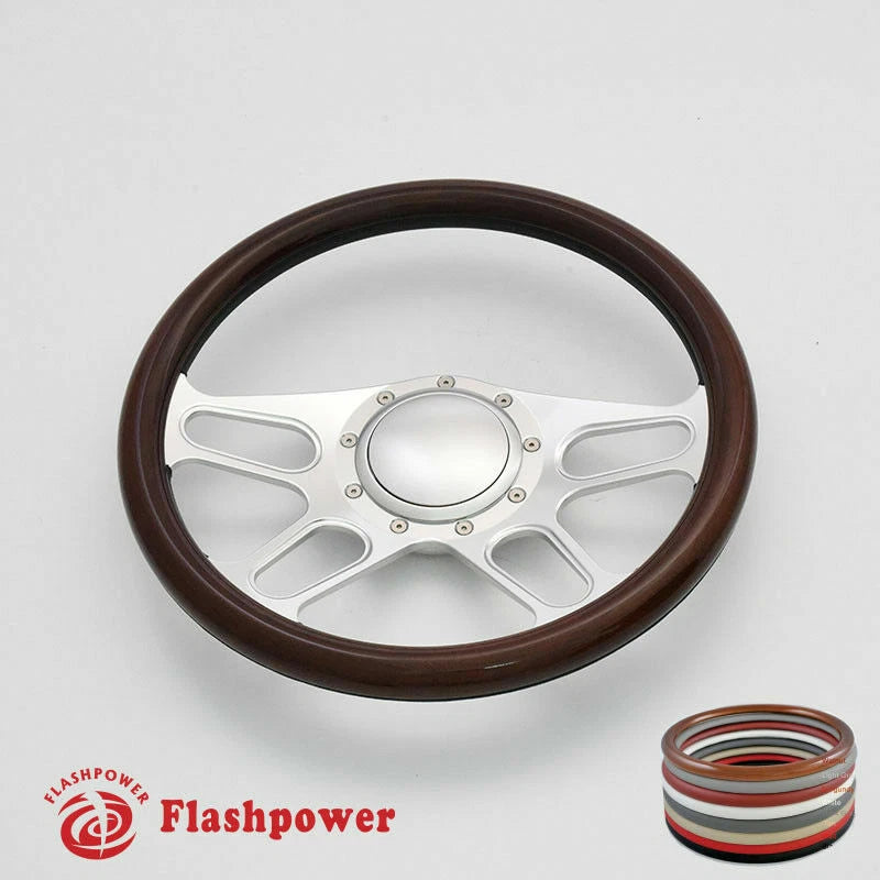 14'' Billet Steering Wheel Full Wrap Chevrolet Monte Carlo Camaro Cutlass w/ Horn