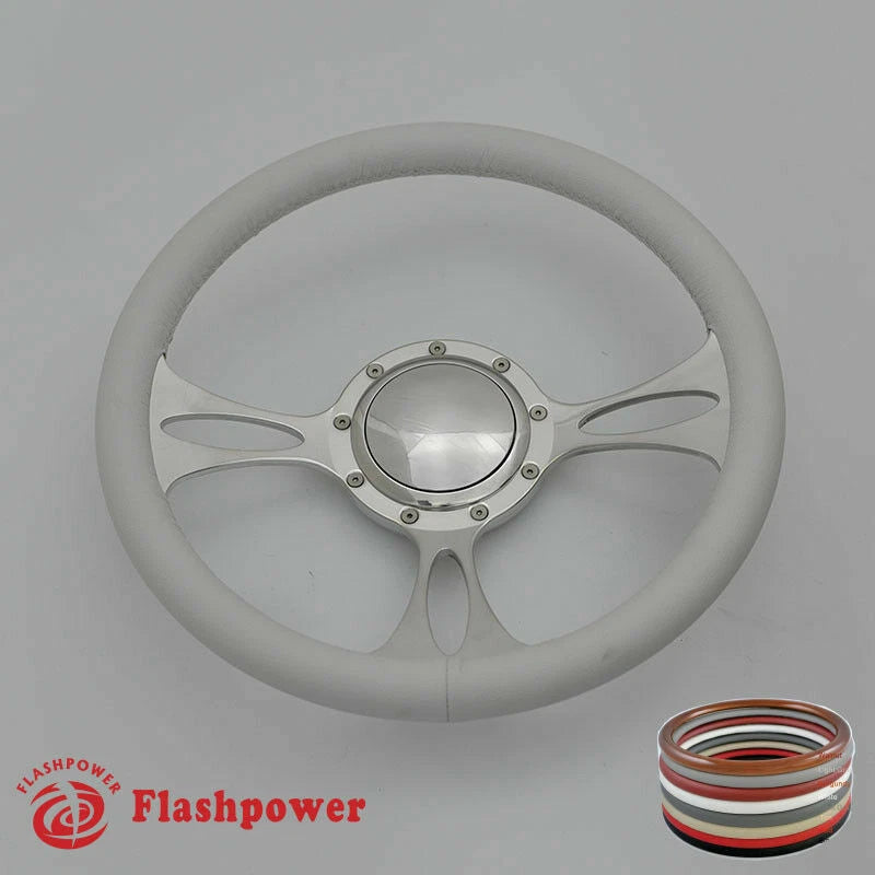 14'' Billet Steering Wheels Full Wrap Ford Thunderbird Mustang EXP w/ Horn