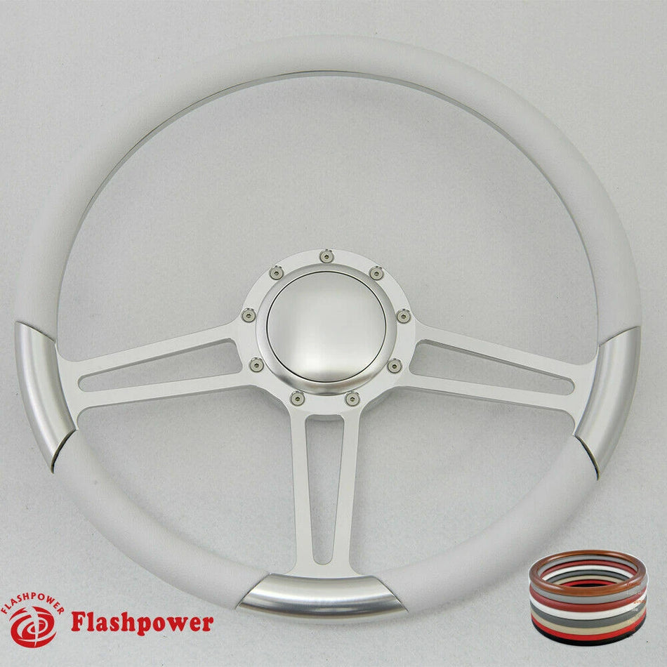 15.5'' Satin Billet Steering Wheel Half Wrap Firebird Chevy