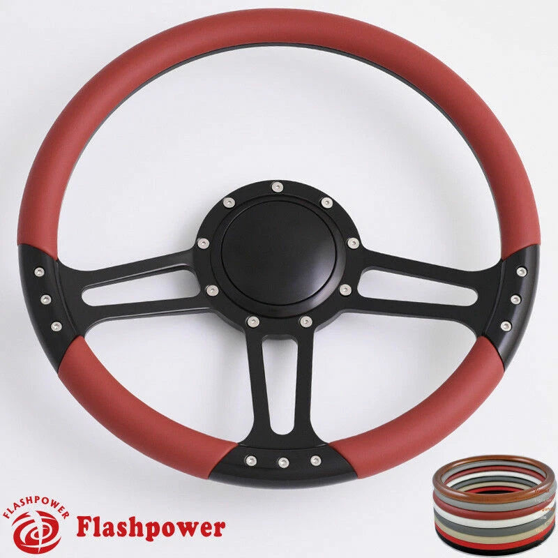 14'' Billet Steering Wheels Wrap GMC Trucks Blazer El Camino Jimmy w Horn