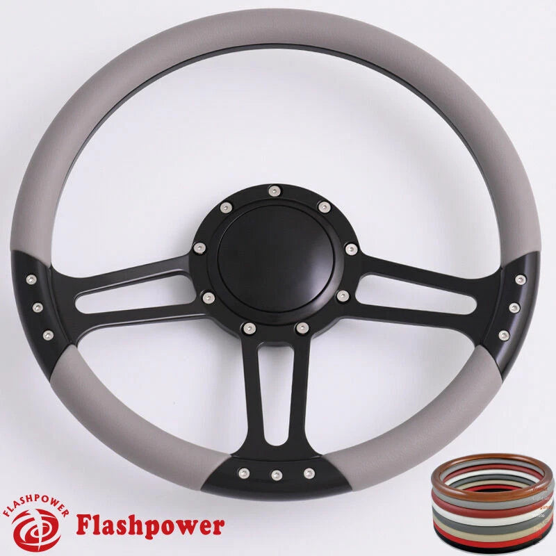 14'' Billet Steering Wheels Wrap GMC Trucks Blazer El Camino Jimmy w Horn