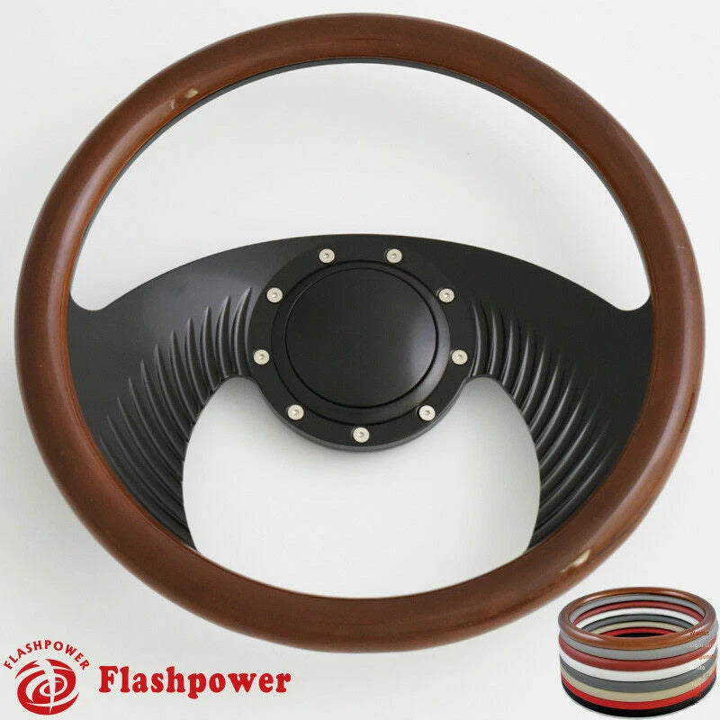 14'' Billet Steering Wheels Half Wrap Street Rod GM Corvair Impala Chevy II Ford