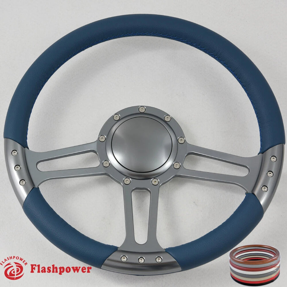 14'' Billet Steering Wheel Full Wrap Chevy Blazer C10 W/Horn
