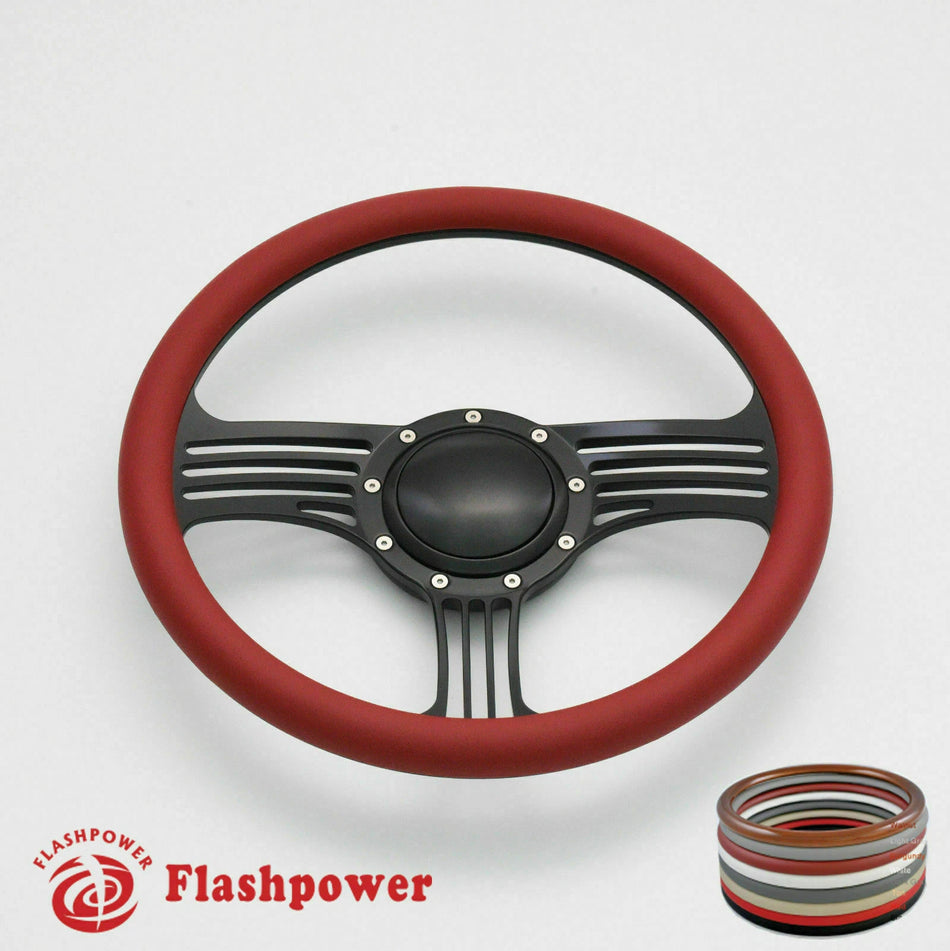 15.5'' Billet Steering Wheel Full Wrap Replacement GTO Chevy Caprice W/Horn