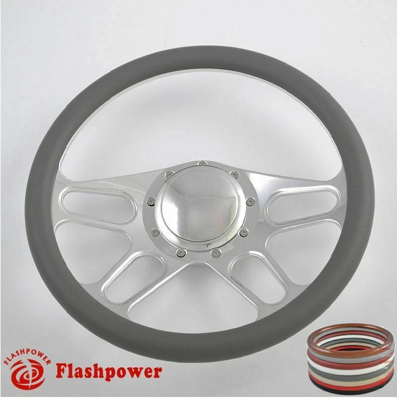 15.5'' Billet Steering Wheel Half Wrap Buick Chevy Ford Mopar GTO