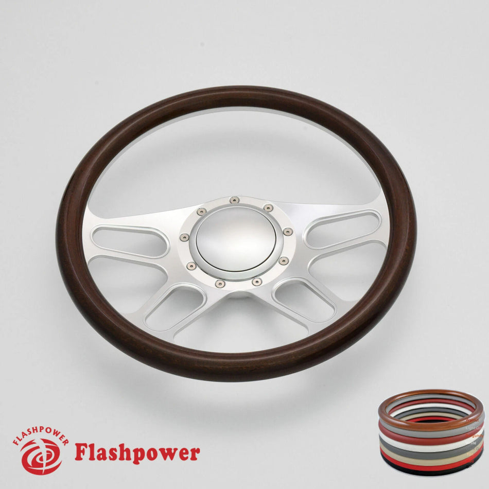 15.5'' Satin Billet Steering Wheel Half Wrap Buick Chevy GMC GTO W/ Horn