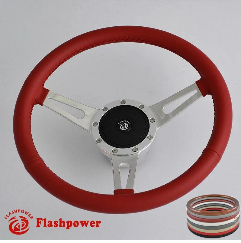 15'' Classic Steering Wheel for Restoration Austin Healey Sprite Black Full Wrap