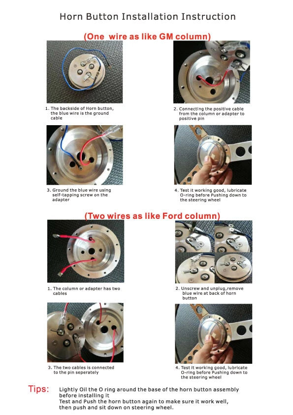Horn Button for 6 Bolt Steering Wheel