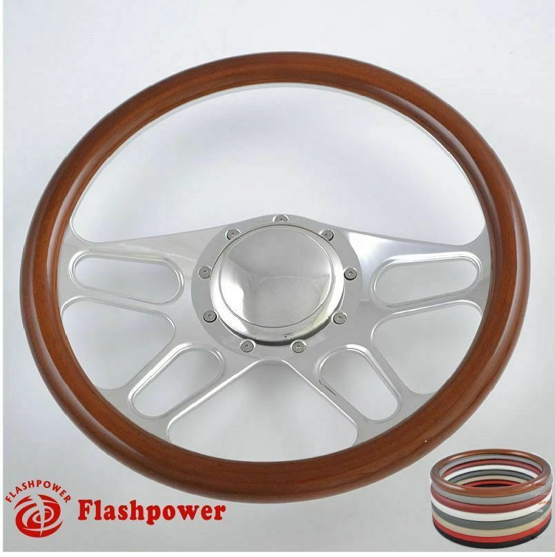 15.5'' Billet Steering Wheel Half Wrap Buick Chevy Ford Mopar GTO