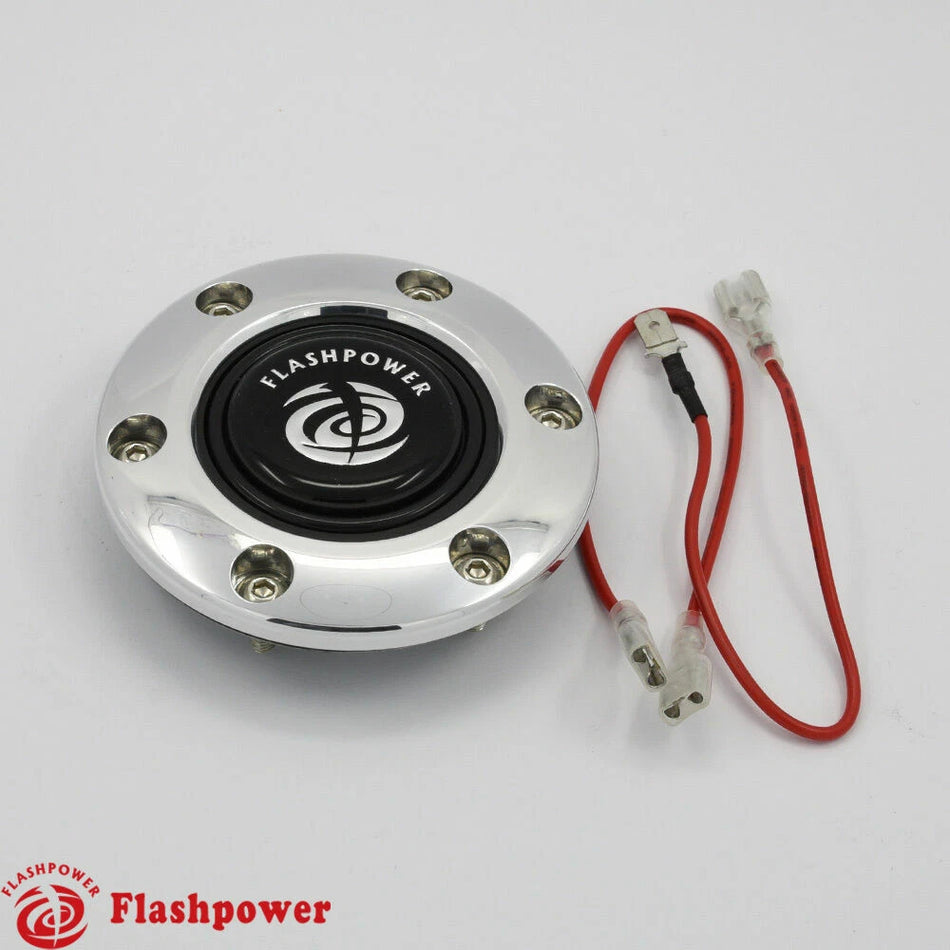 Billet Horn Button for 6 Bolt Steering Wheel Flashpower MoMo NRG Polished Cover