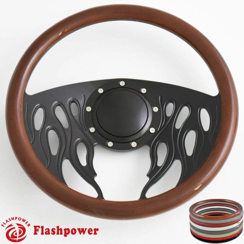 14'' Billet Steering Wheels Half Wrap Dodge Challenger Charger Daytona w/ Horn