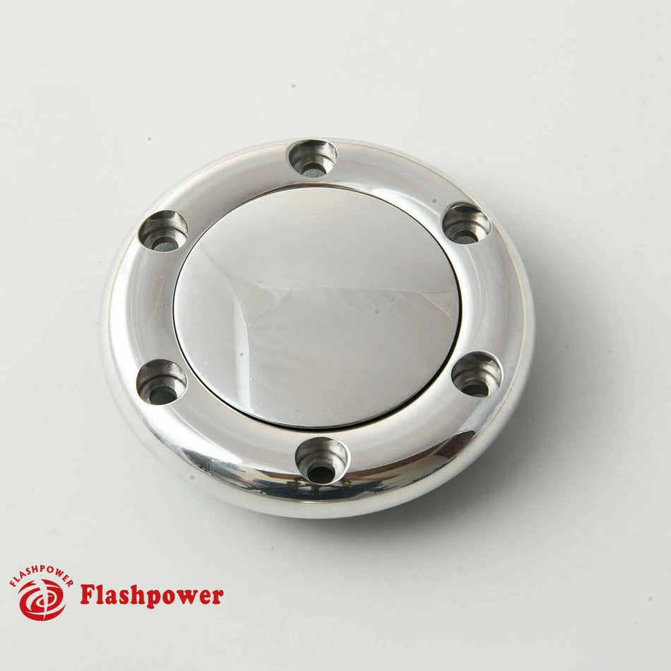 Billet Flashpower Horn Button for 6 Bolt Steering Wheel MoMo NRG Polished