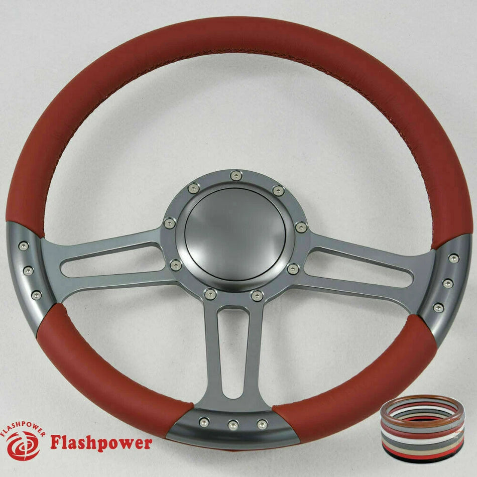 14'' Billet Steering Wheel Full Wrap Chevy Blazer C10 W/Horn