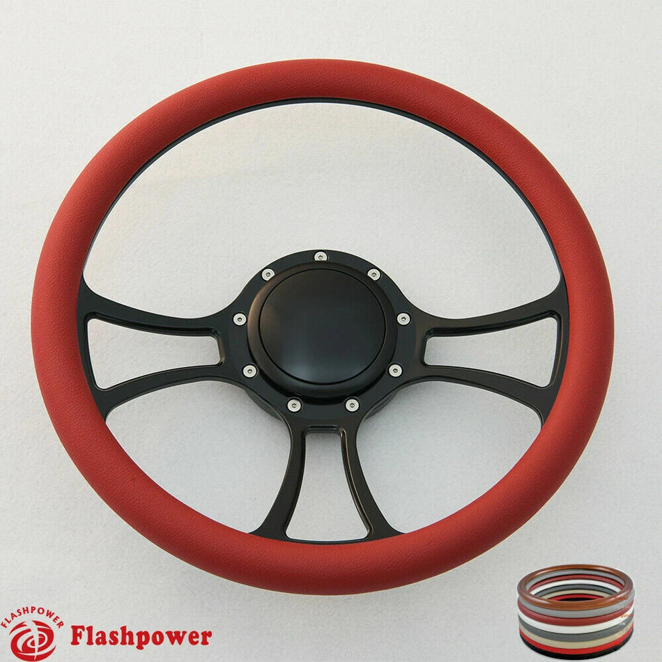 14'' Billet Steering Wheel Half Wrap Ford GM Cutlass Impala GMC W/H