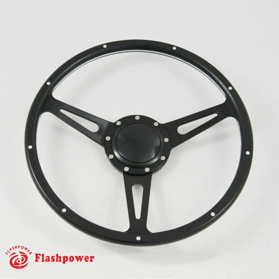 14" Black Forest Wood Steering Wheel Rivete Ford Mustang Shelby AC Cobra MG MGB