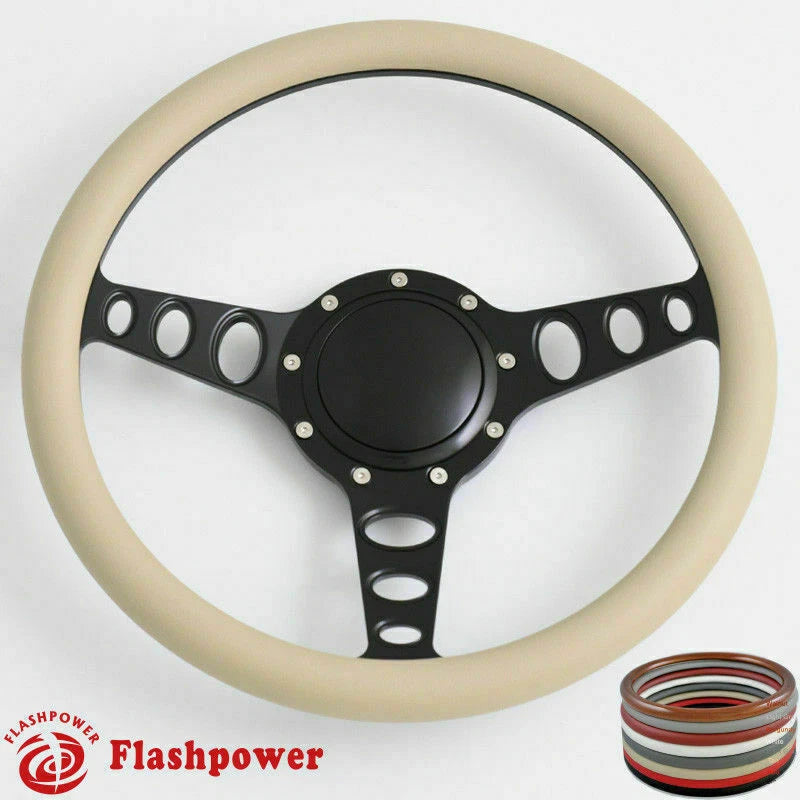 15.5'' Black Billet Steering Wheel Half Wrap GM Cutlass Impala Chevy W/H
