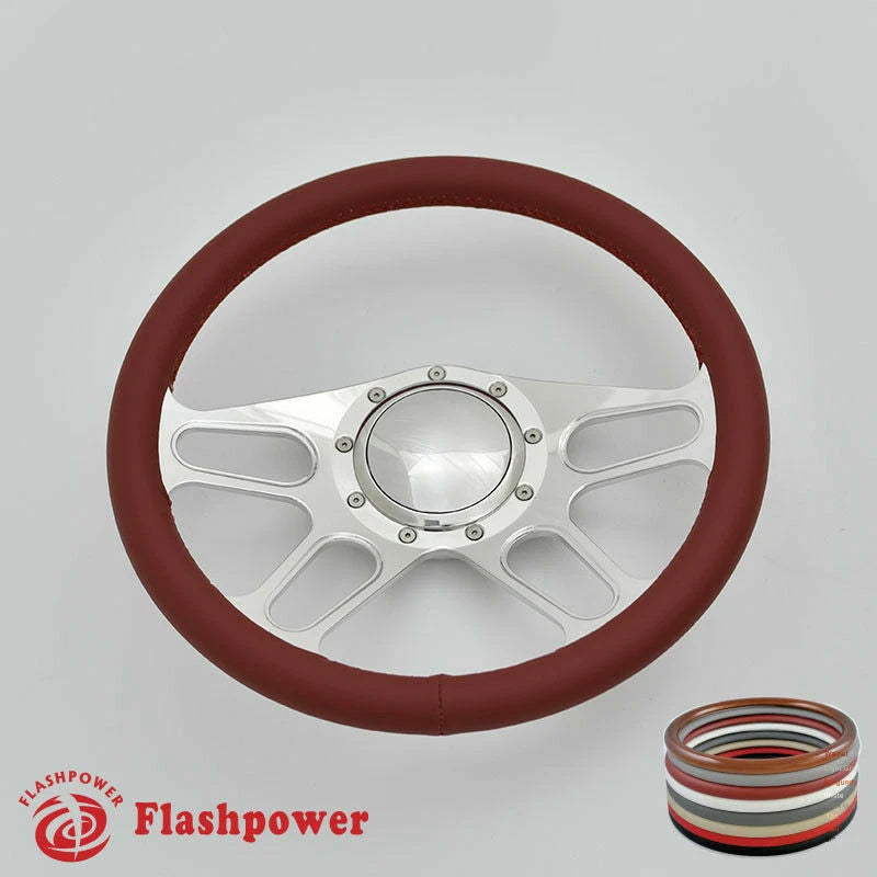 14'' Billet Steering Wheels Full Wrap Bronco F150 Mercury Capri Lincoln