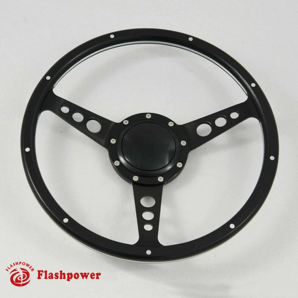 14" Black Forest Wood Steering Wheel Custom Ford Mustang Shelby AC Cobra W/Horn