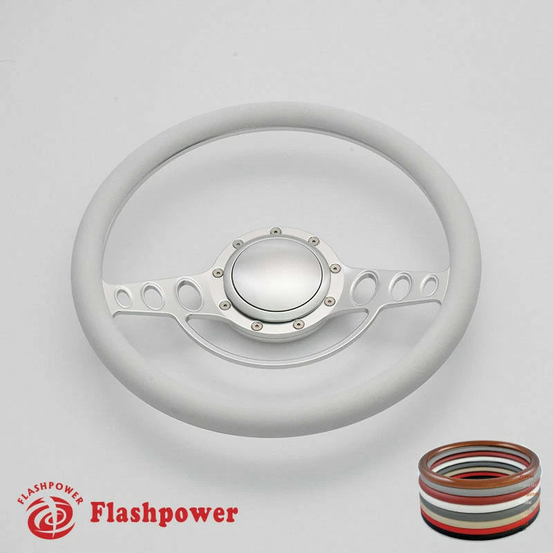 14'' Billet Steering Wheels Half Wrap Ford Fairlane Galaxie LTD Ranch w/Horn