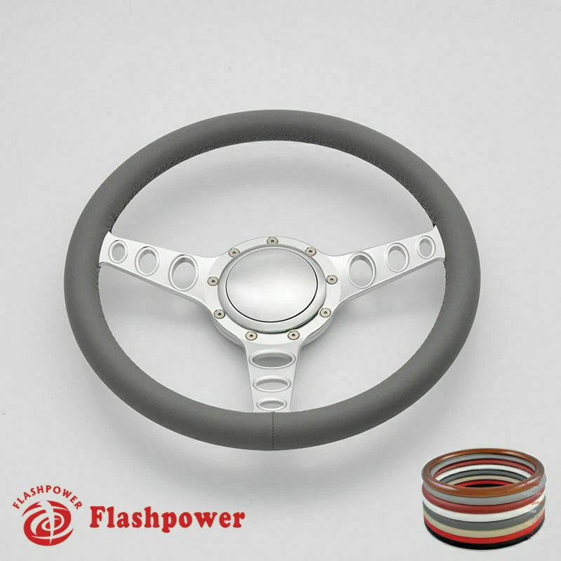 15.5'' Satin Billet Steering Wheel Full Wrap LTD Custom GMC C10 W/Horn