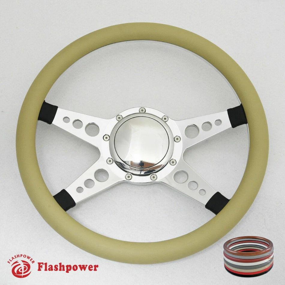 14'' Billet Steering Wheel Half Wrap Horn Button Regal Eldorado Nova Yukon