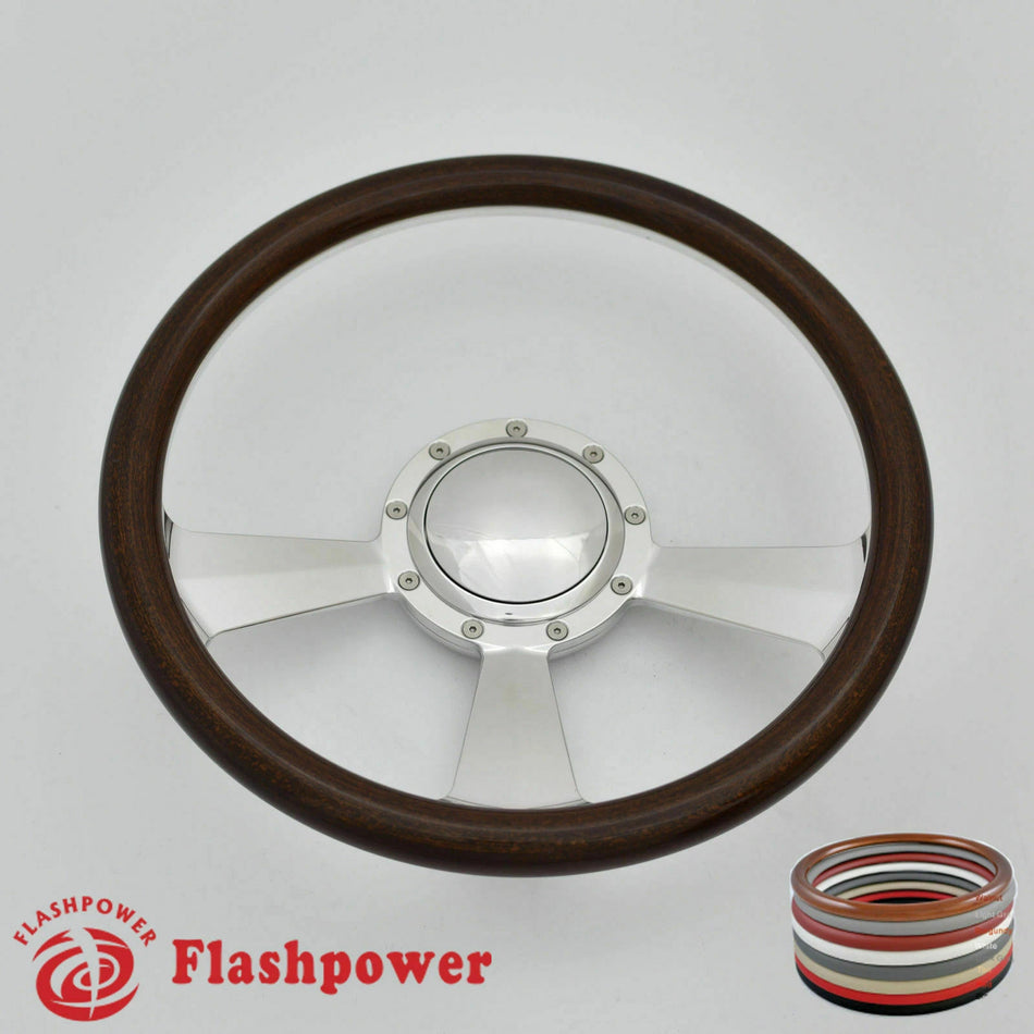 15.5'' Billet Steering Wheel Full Wrap GMC Chevy Ford Mopar